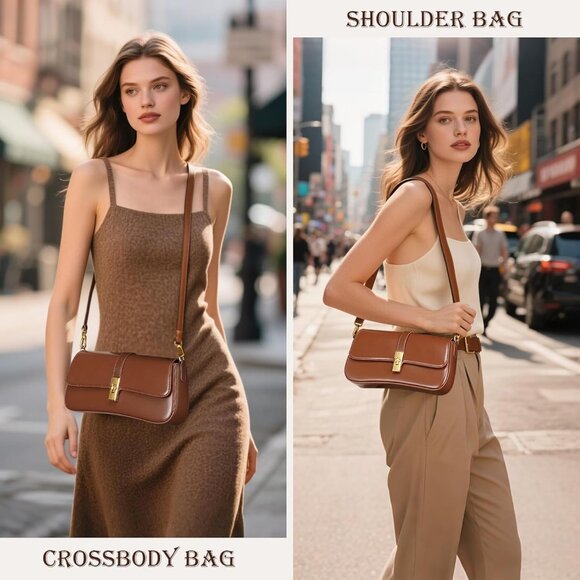 Premium Leather Shoulder Bag with Removable Straps - Ideal Gift for Women - Picture 5 of 6